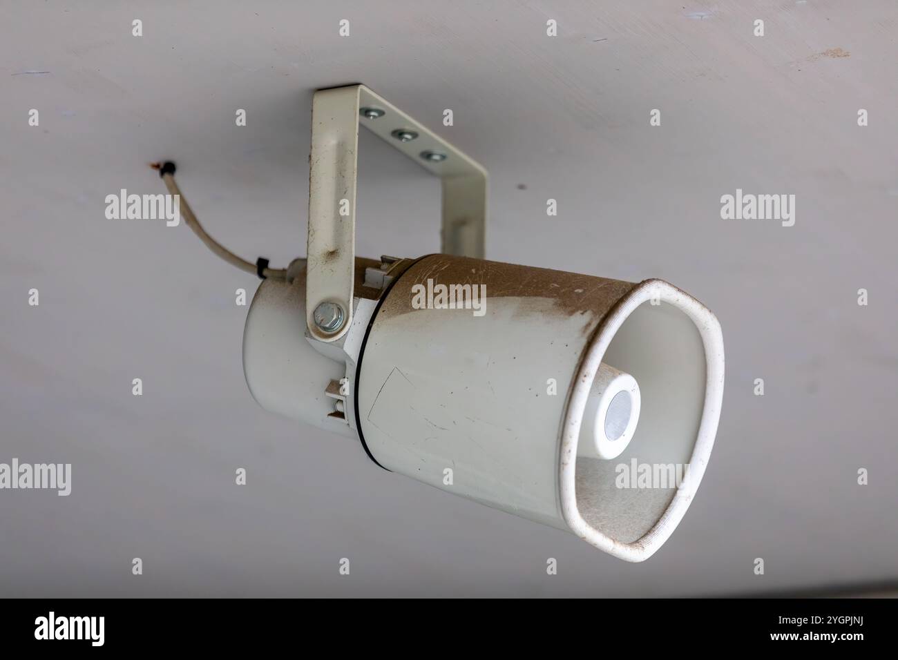 Altoparlante per esterni per annunci ed eventi pubblici - sistema audio di alta qualità Foto Stock
