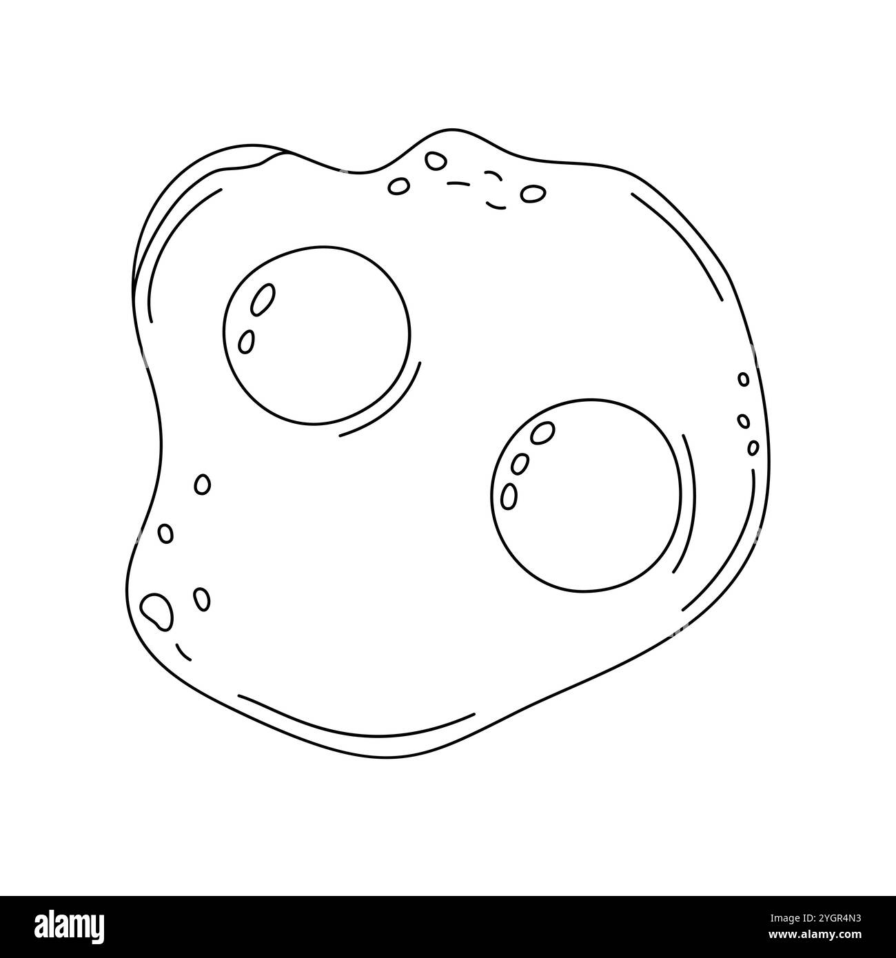 Delineare il vettore delle uova fritte, un piatto base ricco di proteine e sostanze nutritive. Ideale per menu o poster, con un pasto sano e organico per una dieta equilibrata Illustrazione Vettoriale