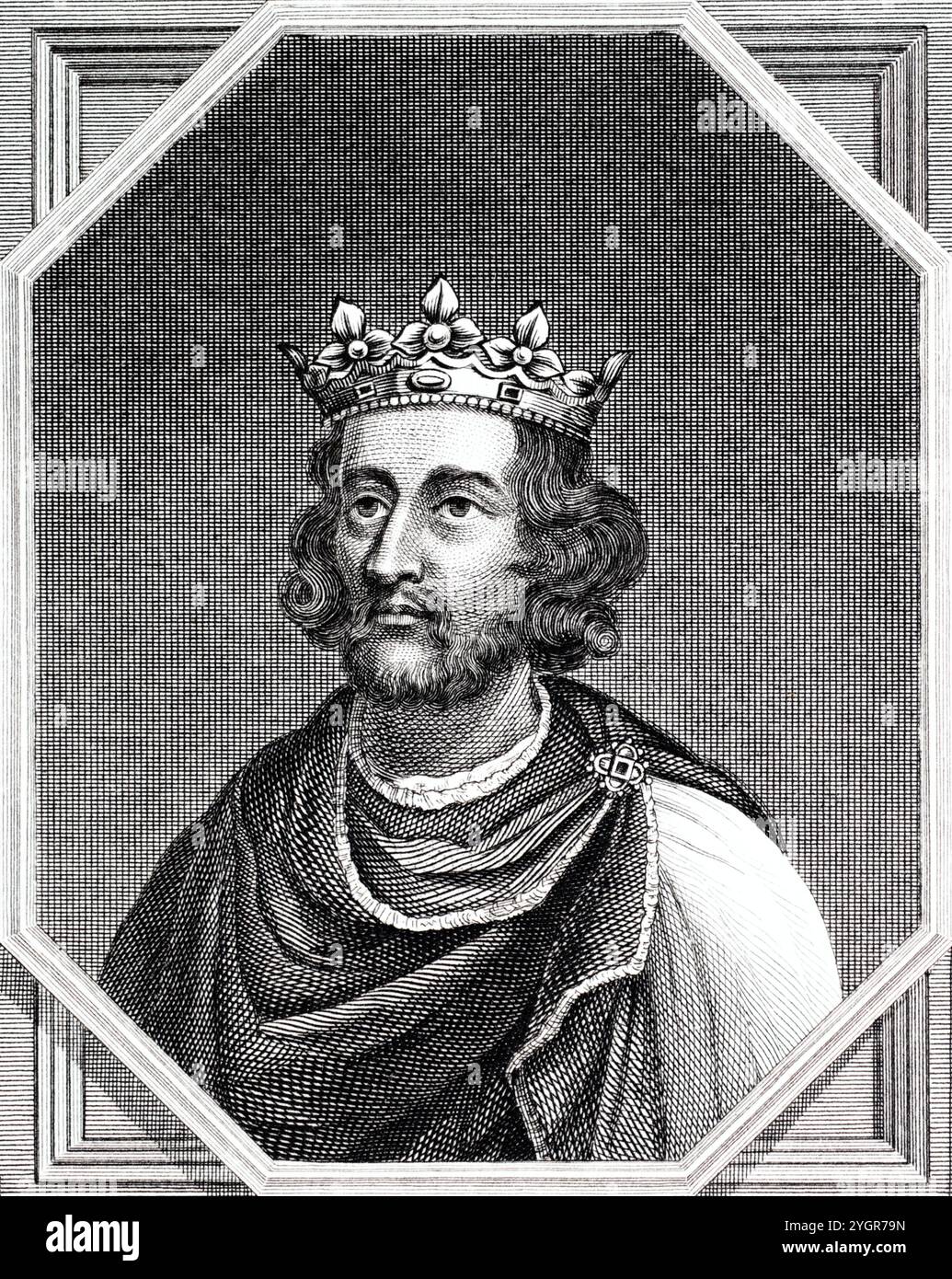 Re Enrico III d'Inghilterra (1207–1272), da un'incisione intorno al 1804. Foto Stock