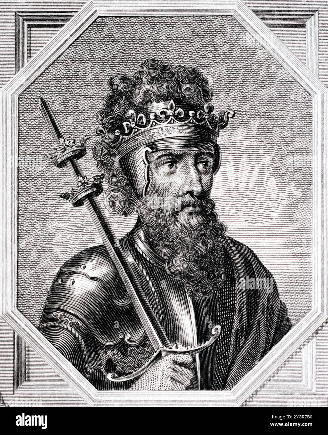 Re Edoardo III d'Inghilterra (1312–1377), da un'incisione intorno al 1802. Foto Stock