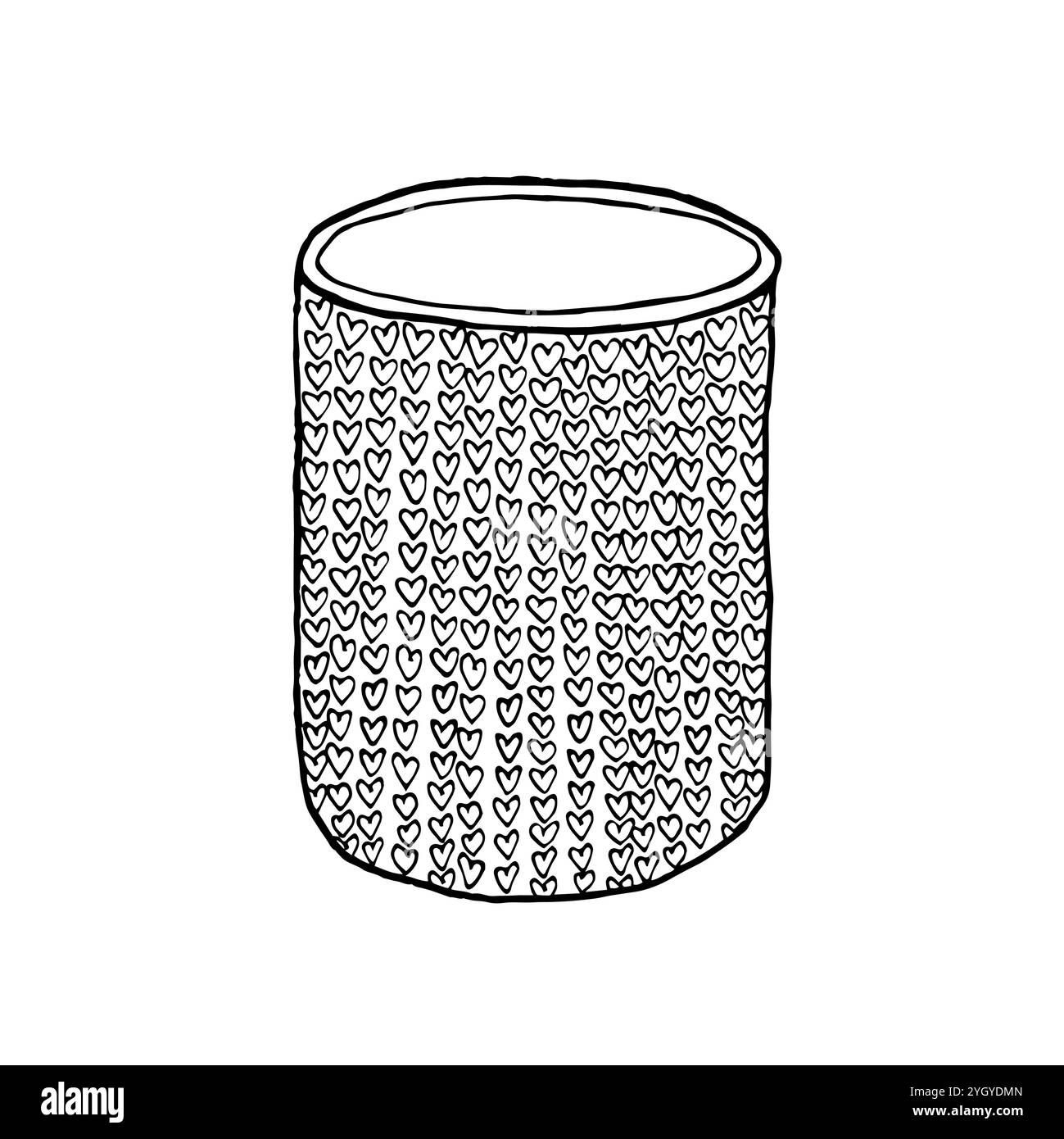 Cestello in maglia di iuta di cotone, barattolo ecologico per utensili igienici, organiser per portaspazzole cosmetico. Concetto di bagno senza rifiuti. Illustrazione Vettoriale