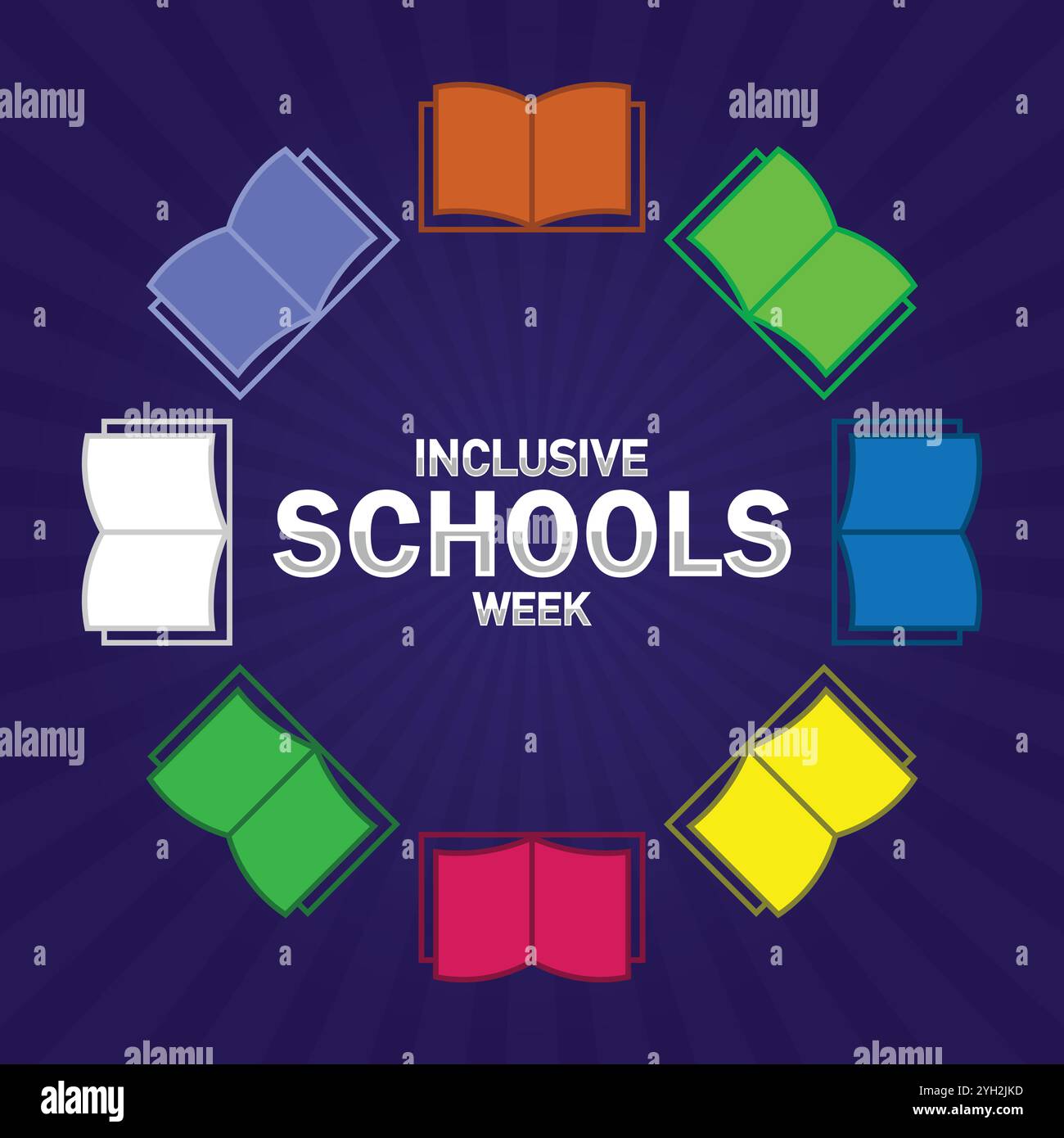 Settimana scolastica inclusa. Concetto di vacanza. Modello per sfondo, banner, scheda, poster con iscrizione di testo. Illustrazione moderna Illustrazione Vettoriale