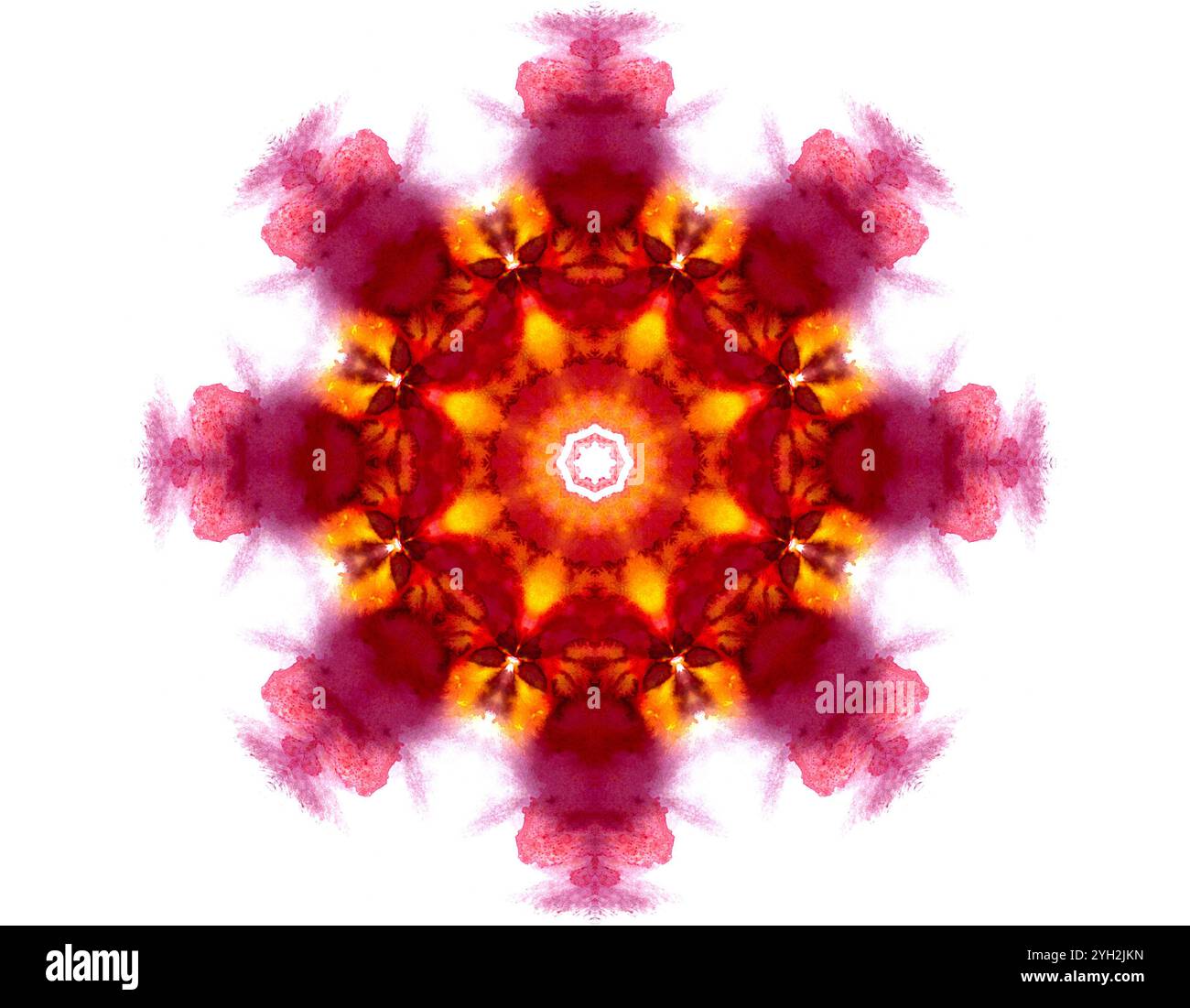 Brillante forma ad acquerello digitale astratta Foto Stock