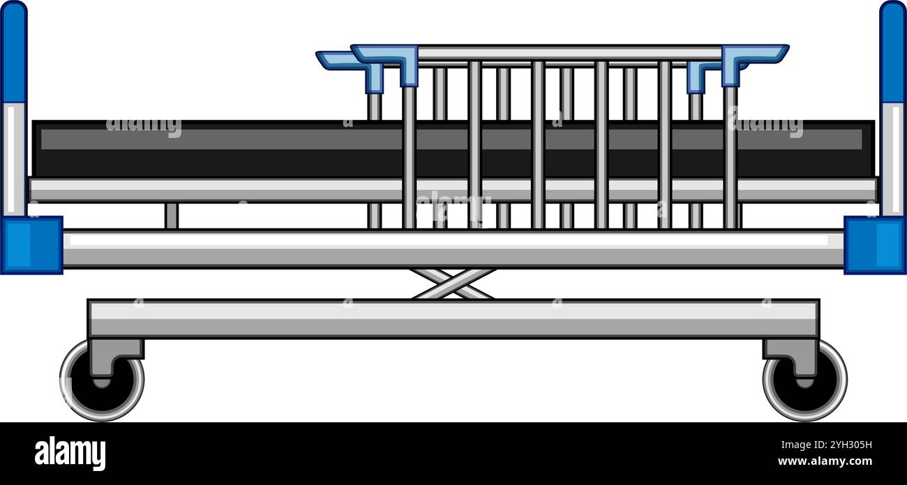 illustrazione vettoriale cartoni animati letto ospedaliero elettrico Illustrazione Vettoriale