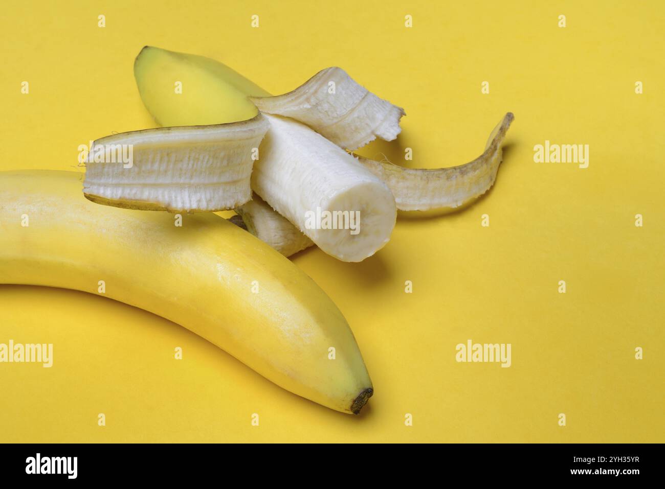 Ho aperto la banana, Musa Foto Stock