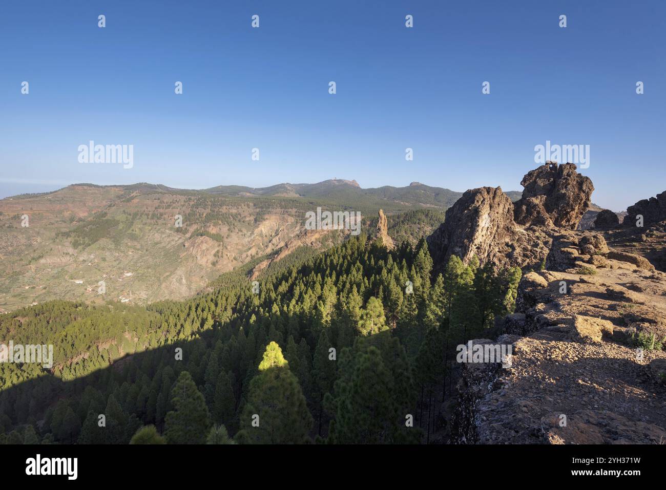 Paesaggio montano panoramico a Grand Canary, isole Canarie, Spagna, Europa Foto Stock