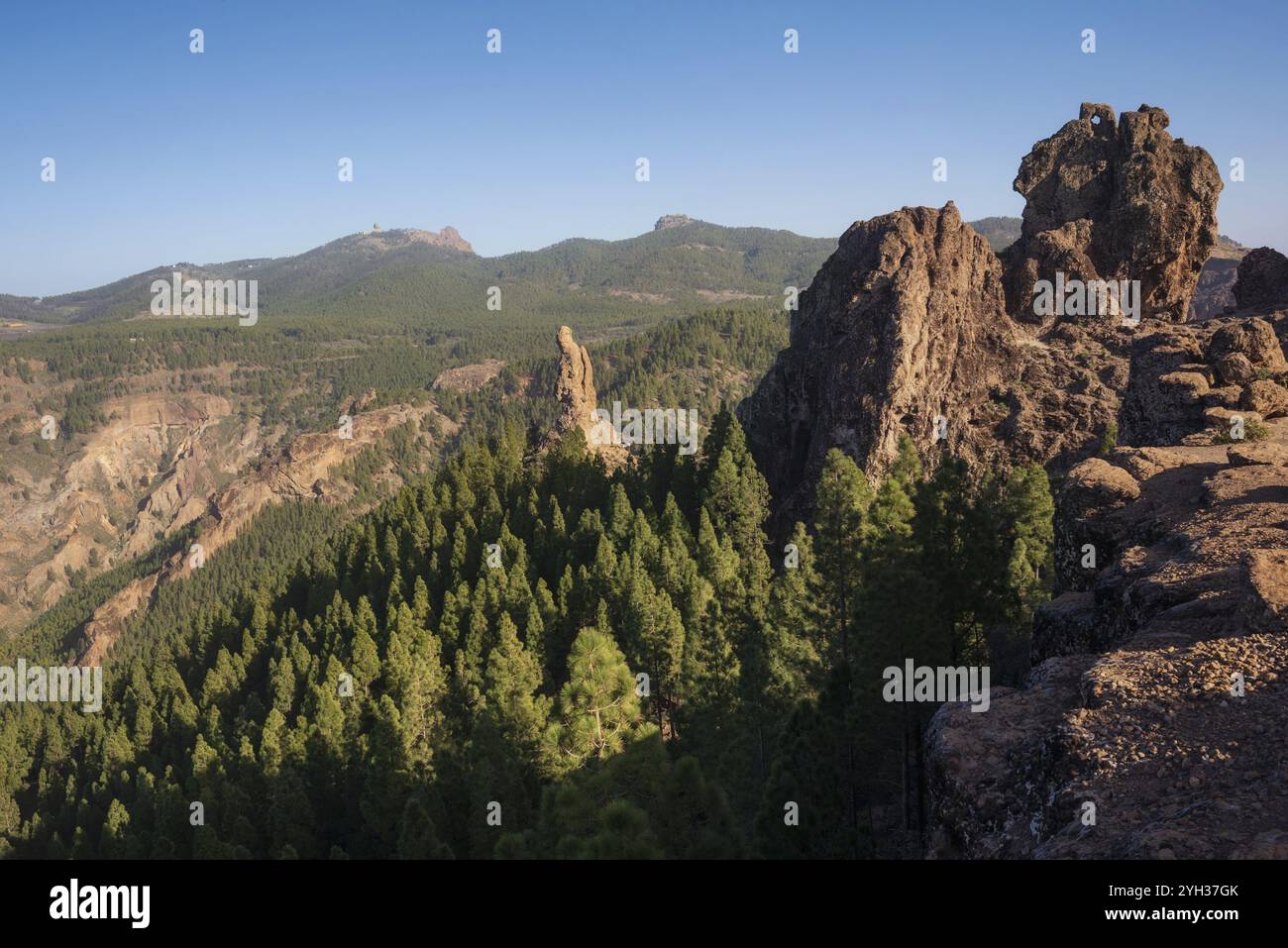Paesaggio montano panoramico a Grand Canary, isole Canarie, Spagna, Europa Foto Stock