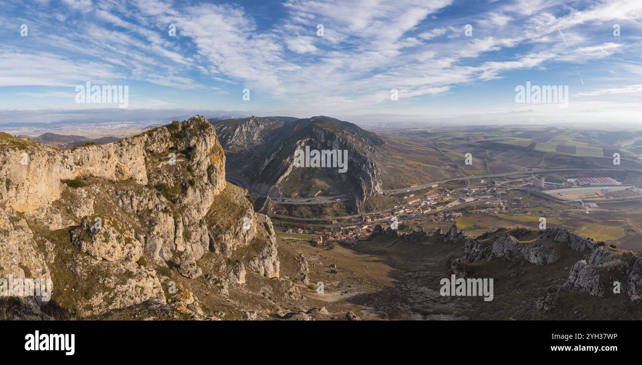Panorama montano della gola di Pancorbo a Burgos, Spagna, Europa Foto Stock