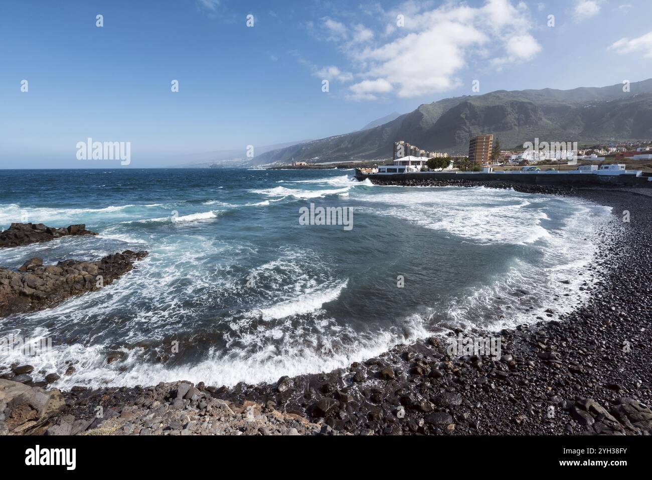 Puertito de los Silos, paesaggio costiero a nord di Tenerife, isole Canarie Foto Stock