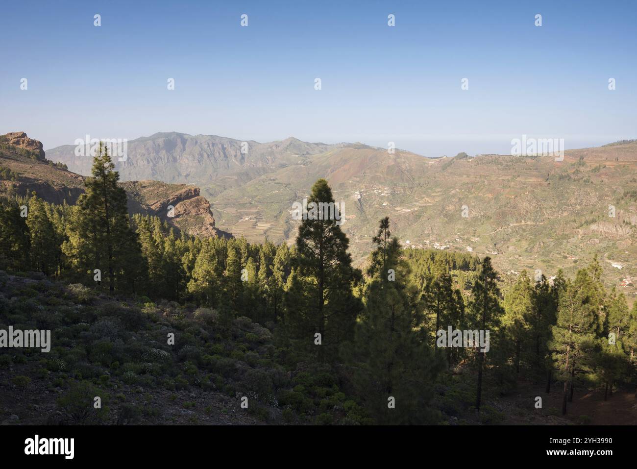 Paesaggio montano panoramico a Grand Canary, isole Canarie, Spagna, Europa Foto Stock