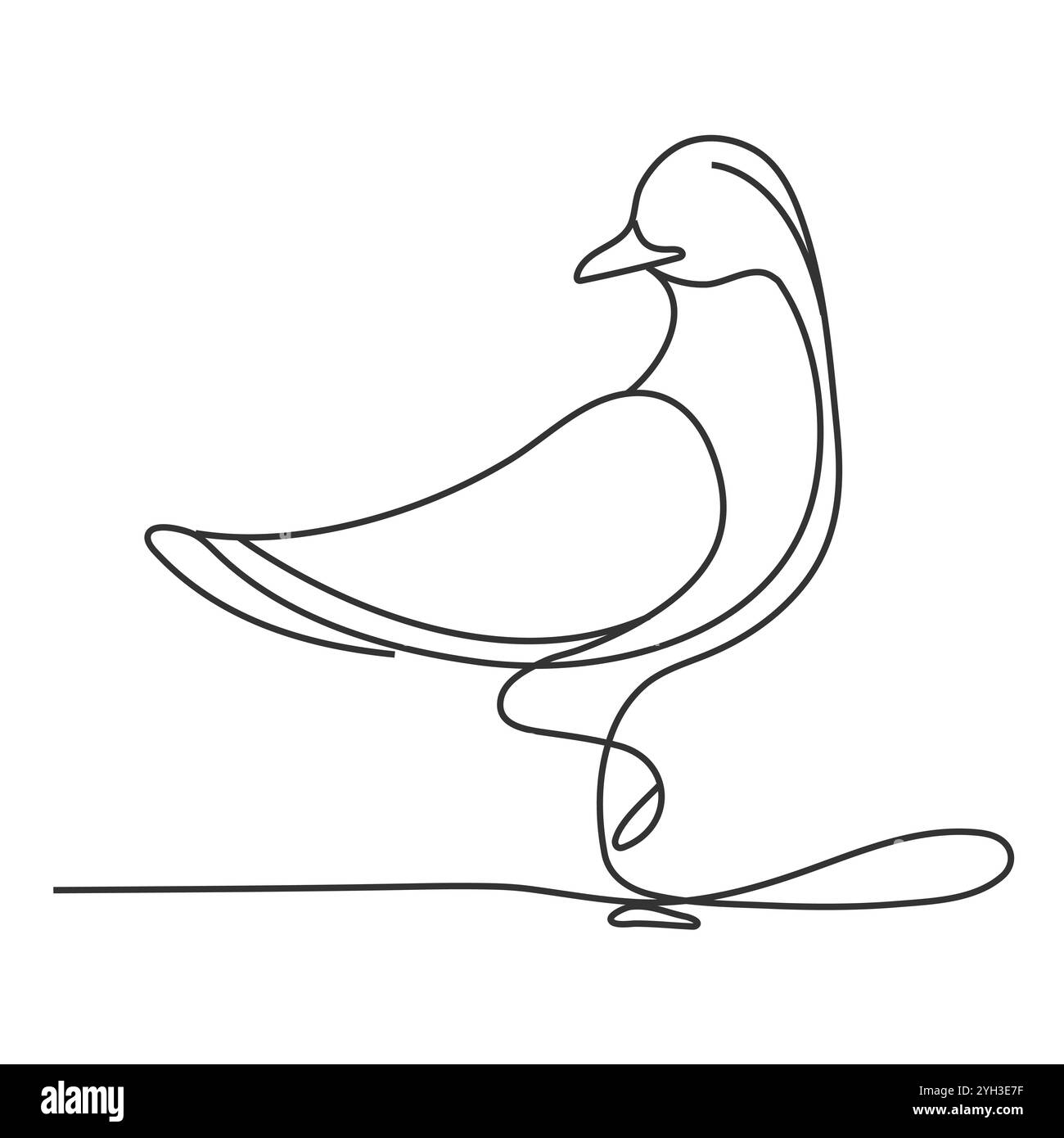 Un disegno continuo di colomba con ramoscello di oliva. Uccello simbolo di pace e libertà in stile semplice e lineare. Concetto di movimento nazionale dei lavoratori ic Illustrazione Vettoriale