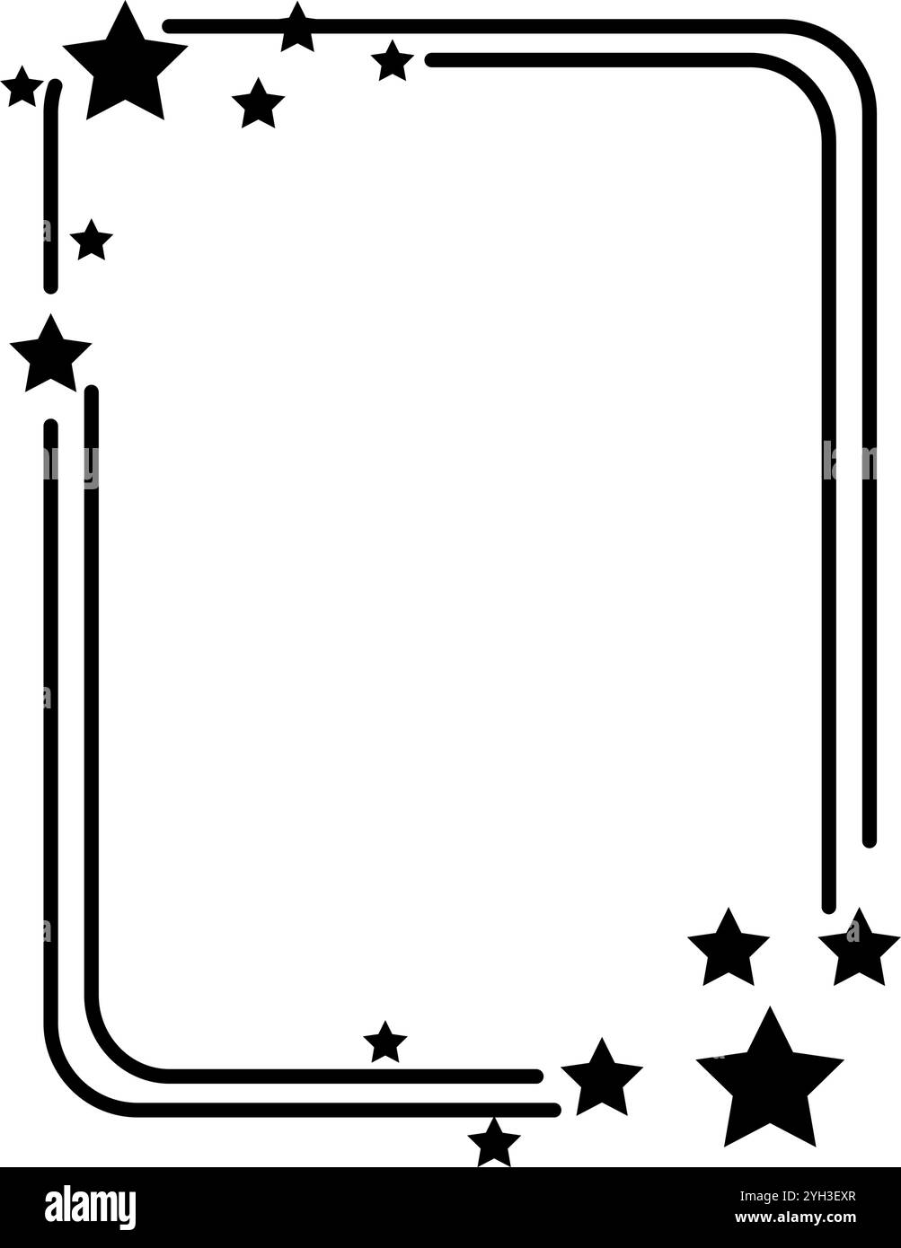 illustrazione vettoriale del cartone animato con cornice stellata celeste Illustrazione Vettoriale