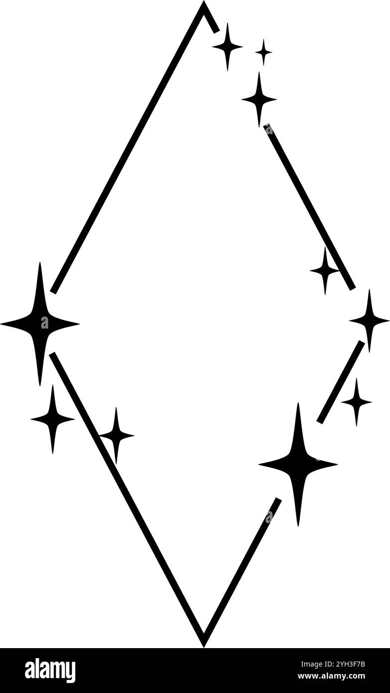 illustrazione vettoriale cartoni animati con cornice sky starry Illustrazione Vettoriale