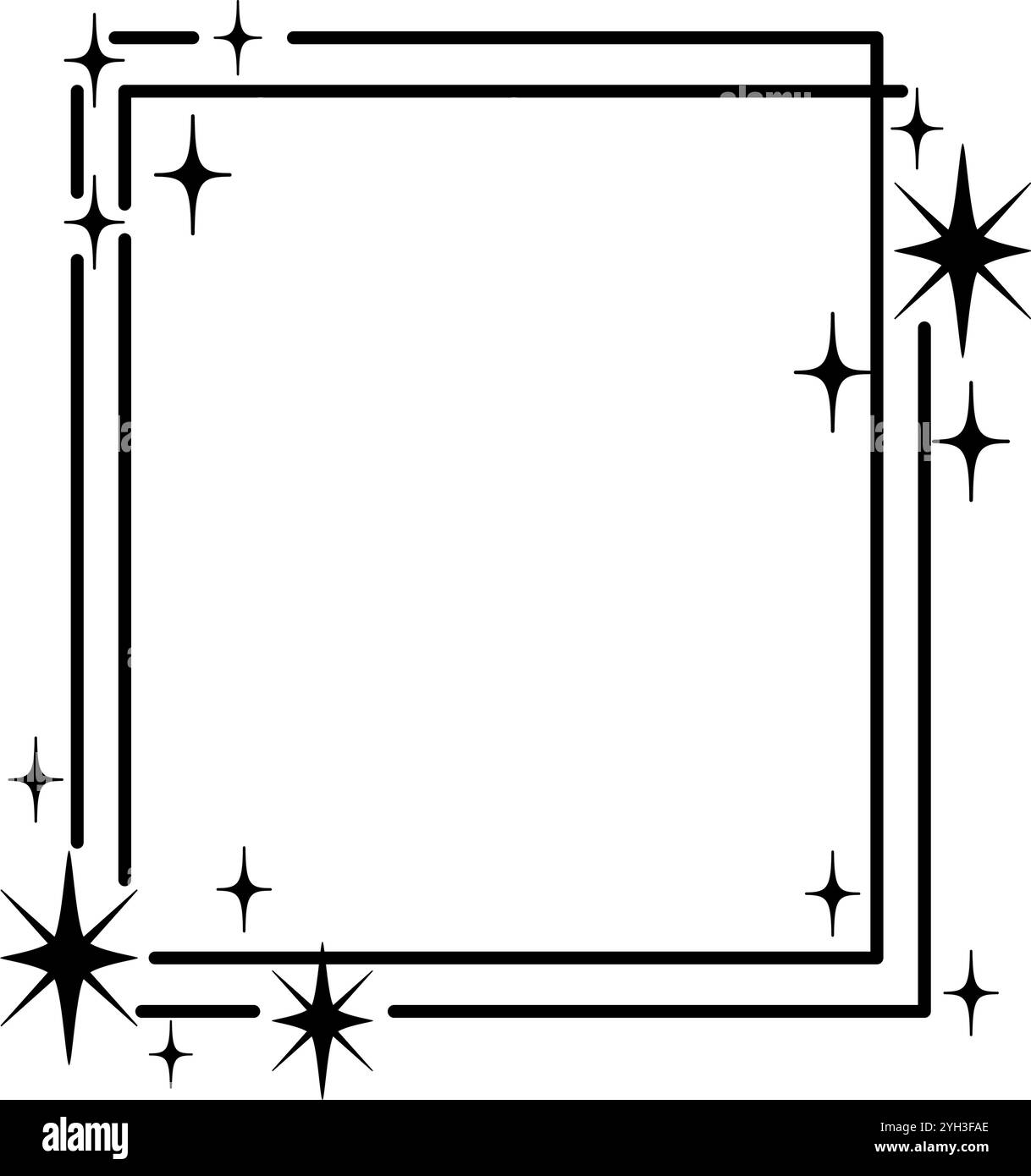 illustrazione vettoriale del cartone animato con cornice stellata notturna Illustrazione Vettoriale