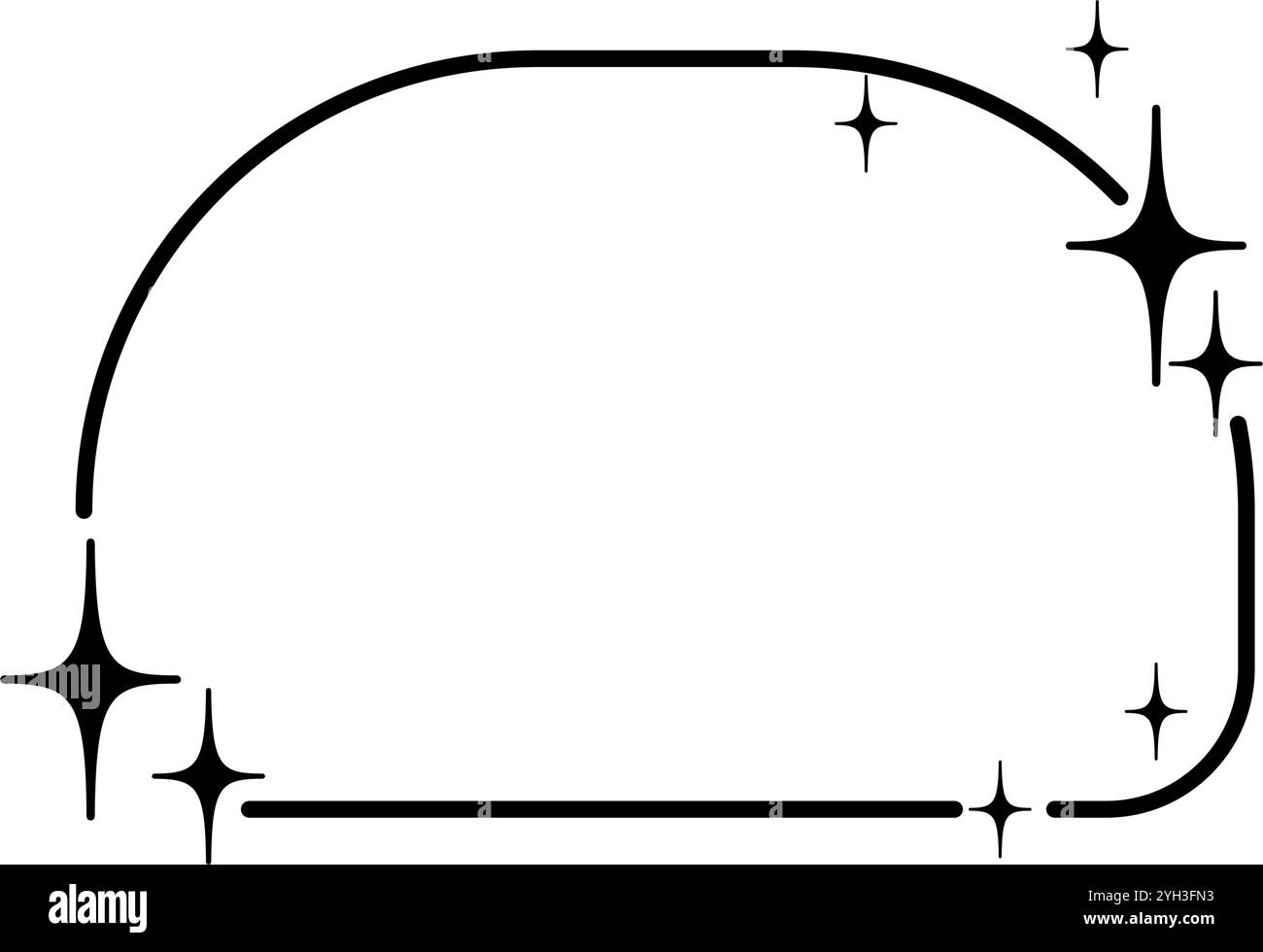 illustrazione vettoriale del cartone animato con cornice stellata luminosa Illustrazione Vettoriale