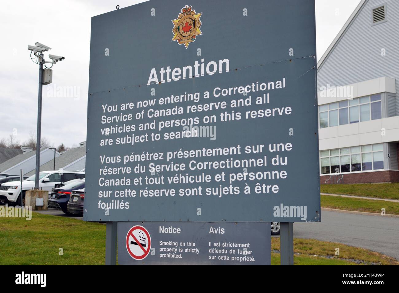 Firma alla Nova Institution for Women, una prigione federale gestita dal Correctional Service Canada a Truro, nuova Scozia Foto Stock