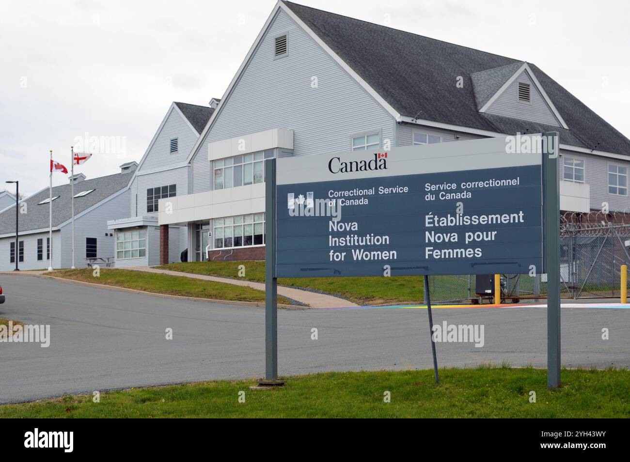 Firma alla Nova Institution for Women, una prigione federale gestita dal Correctional Service Canada a Truro, nuova Scozia Foto Stock