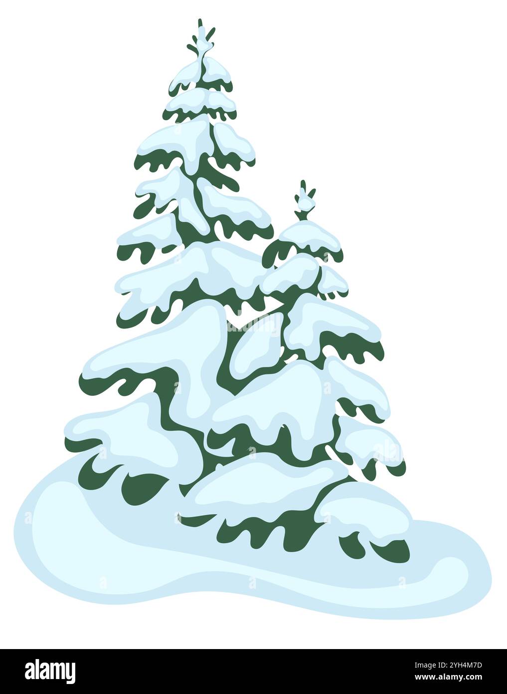 Abete innevato. Foresta invernale Illustrazione Vettoriale