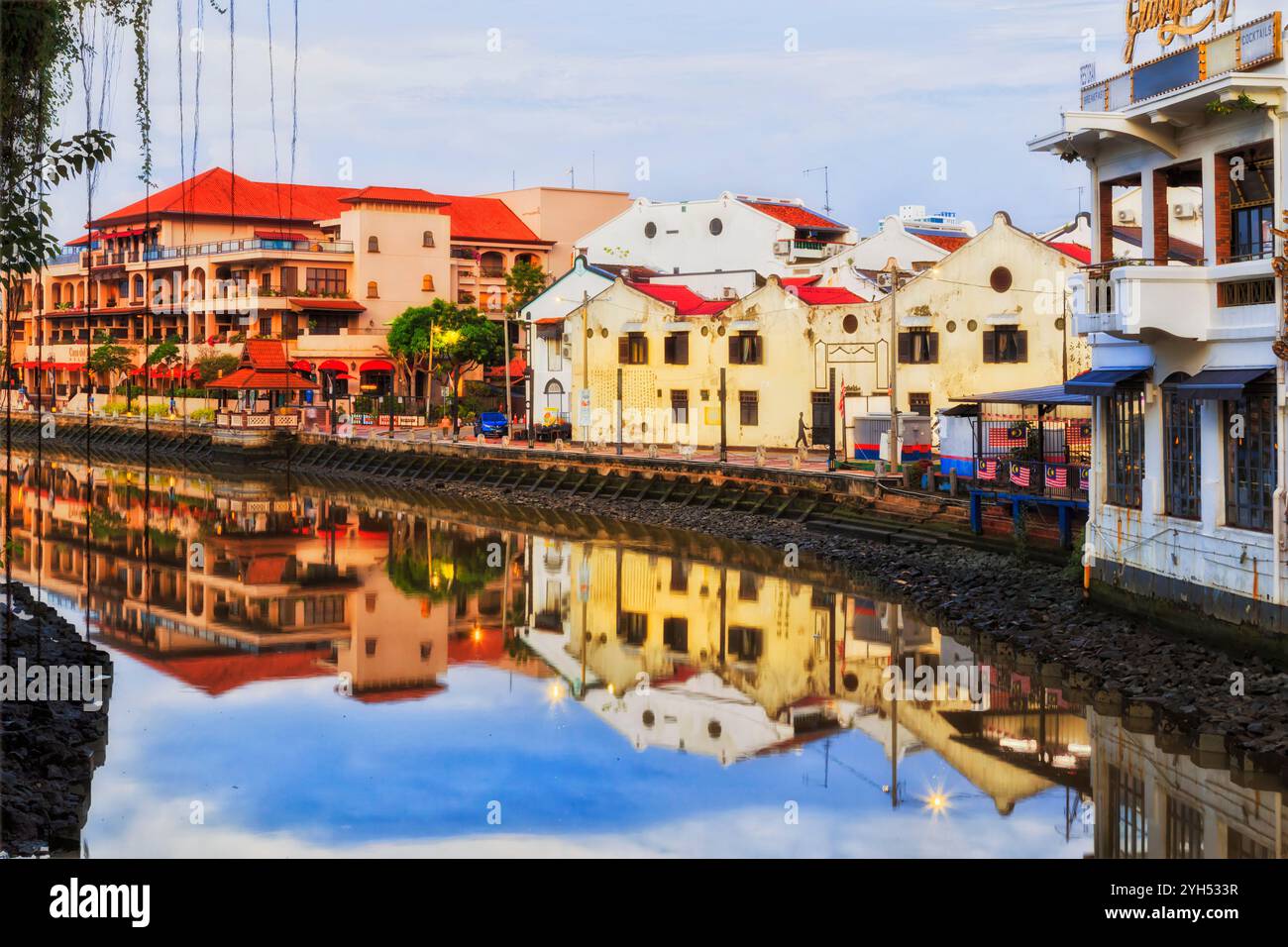 Jonker Street storica architettura architettonica nella città malese di Malacca - paesaggio urbano. Foto Stock