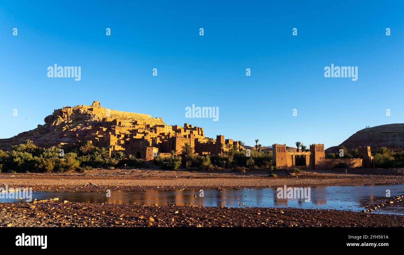 Vista di Ait Benhaddou nella provincia di Ouarzazate, Marocco al mattino. Foto Stock