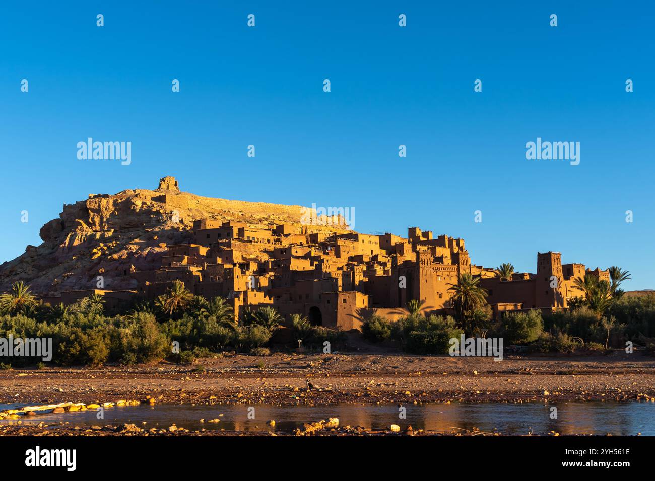 Vista di Ait Benhaddou nella provincia di Ouarzazate, Marocco al mattino. Foto Stock