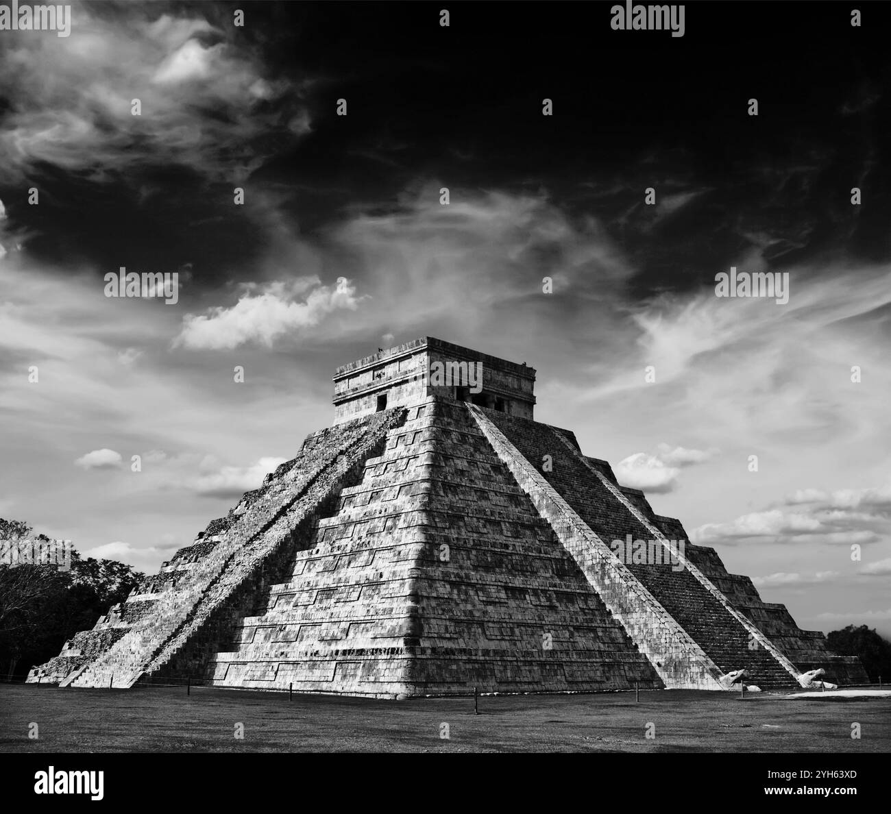 Piramide maya a Chichen-Itza, Messico Foto Stock