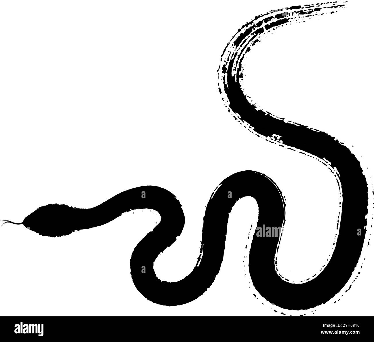 Motivo di serpente nero a pennello Illustrazione Vettoriale