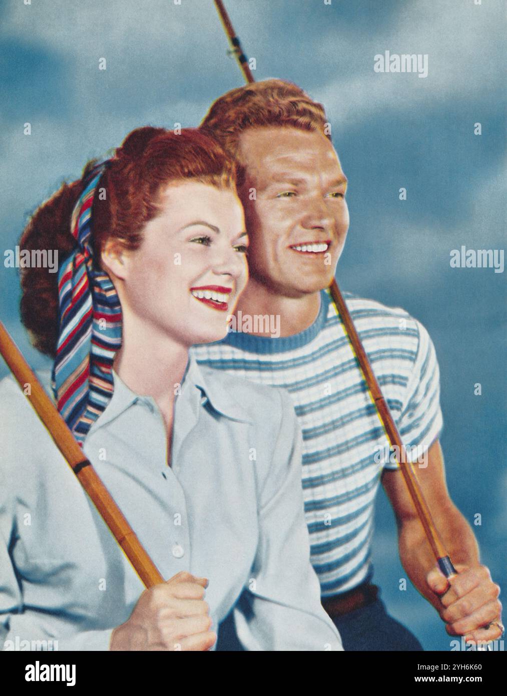 Foto pubblicitaria del 1949 per il film The Clay Pigeon, con Barbara Hale e Bill Williams e diretto da Richard Fleischer. Foto Stock