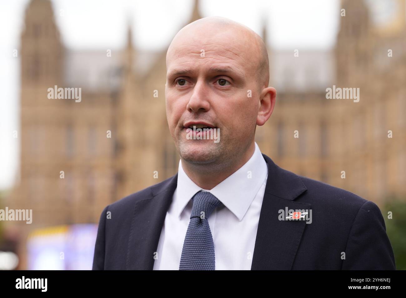 Foto del fascicolo del 30/10/2024, di Stephen Flynn, che ha esortato Sir Keir Starmer a rinunciare alla sua opposizione a rientrare nell'UE in mezzo alla minaccia delle tariffe statunitensi dopo la vittoria elettorale di Donald Trump. Il leader del SNP Westminster ha affermato che le linee rosse del primo ministro sul blocco economico sono sempre "ridicole”. Data di pubblicazione: Domenica 10 novembre 2024. Foto Stock