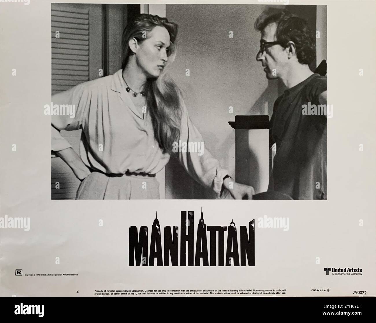 MERYL STREEP e WOODY ALLEN a MANHATTAN 1979 regista WOODY ALLEN sceneggiatori Woody ALLEN e Marshall Brickman costume design Albert Wolsky Jack Rollins e Charles H. Joffe Productions / United Artists Foto Stock