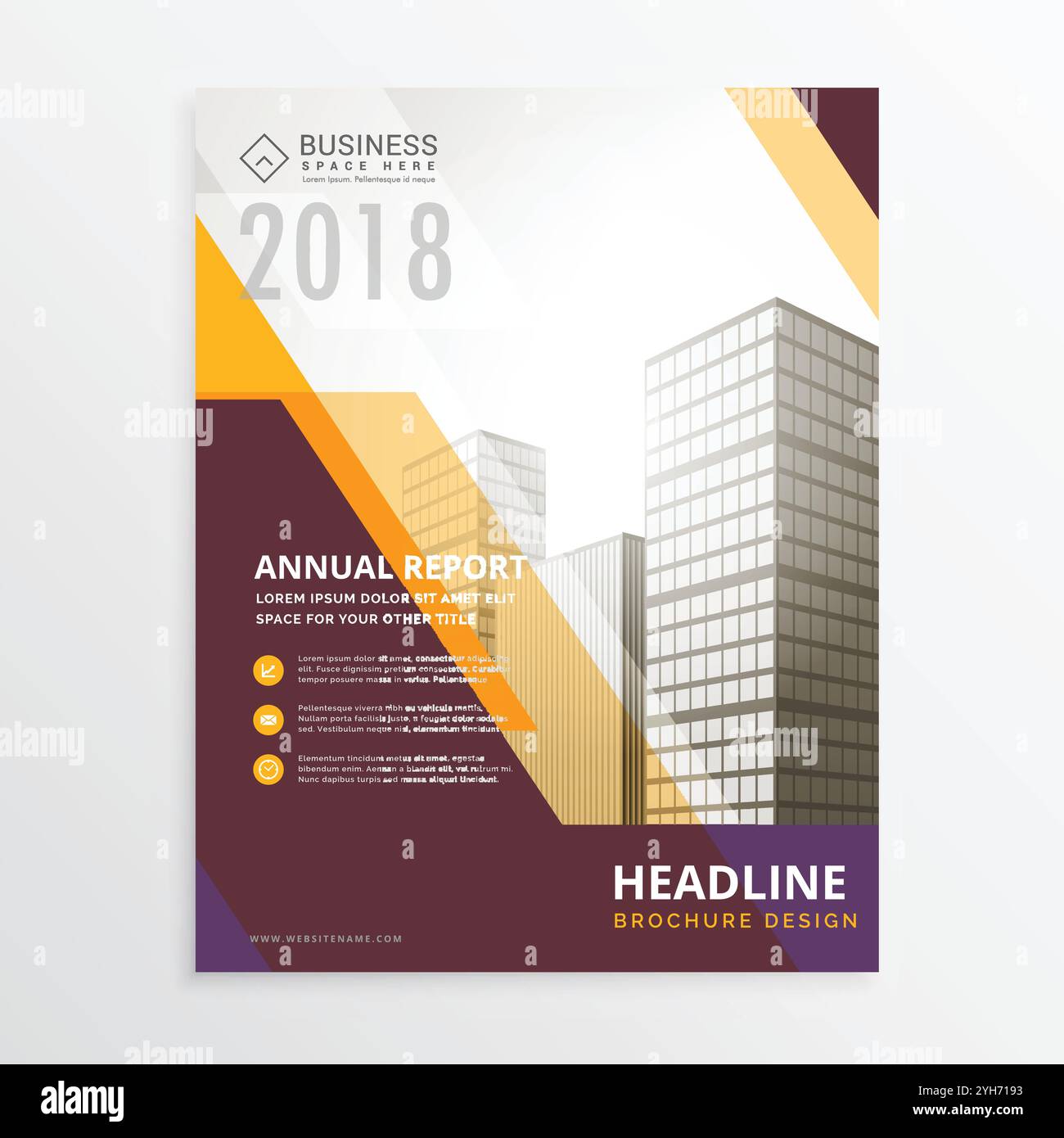 Relazione annuale di attività poster flyer brochure del modello di progettazione Illustrazione Vettoriale