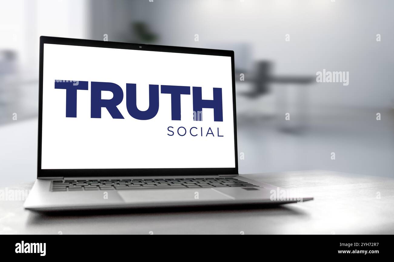 Truth Social - piattaforma di social media Foto Stock