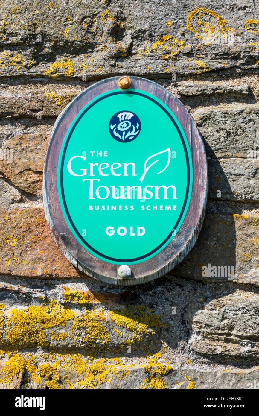 Un Gold Award per il Green Tourism Business Scheme. Questo era al Broch of Gurness sulle Orcadi. Foto Stock