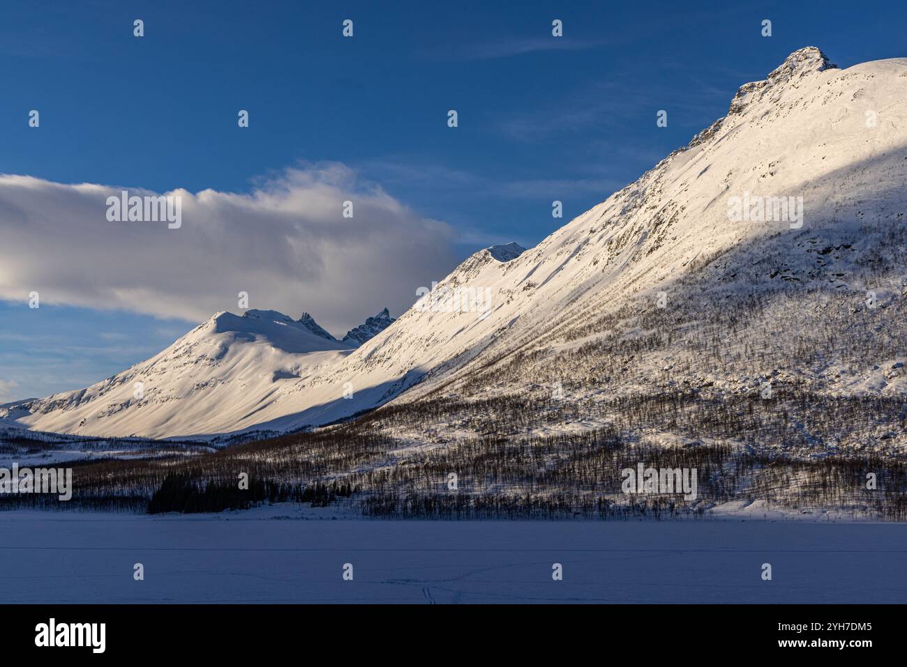 Straße von Sjusnes nach Ramfjordbotn Foto Stock