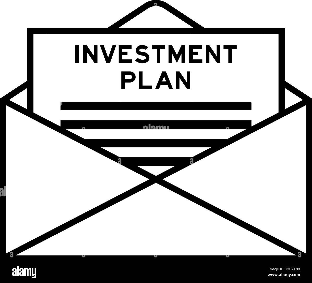 Busta e lettera con il titolo "piano di investimento" Illustrazione Vettoriale