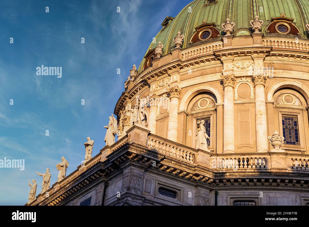 Chiesa di Frederik (danese: Frederiks Kirke), popolarmente conosciuta come la Chiesa di marmo (Marmorkirken), Copenaghen, Danimarca Foto Stock