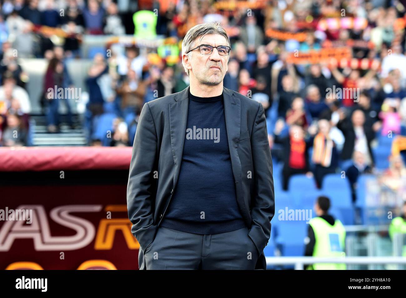 Roma, Italia. 10 novembre 2024. Ivan Juric allenatore dell'AS Roma durante la partita di serie A tra AS Roma e Bologna FC allo stadio Olimpico di Roma (Italia), 10 novembre 2024. Crediti: Insidefoto di andrea staccioli/Alamy Live News Foto Stock