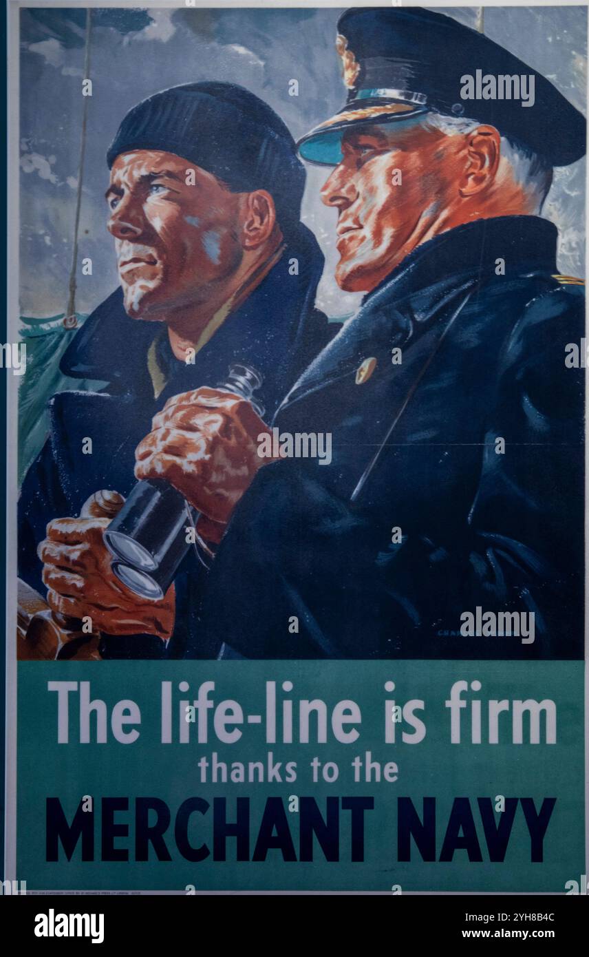 La linea di vita è solida, poster della seconda guerra mondiale Foto Stock