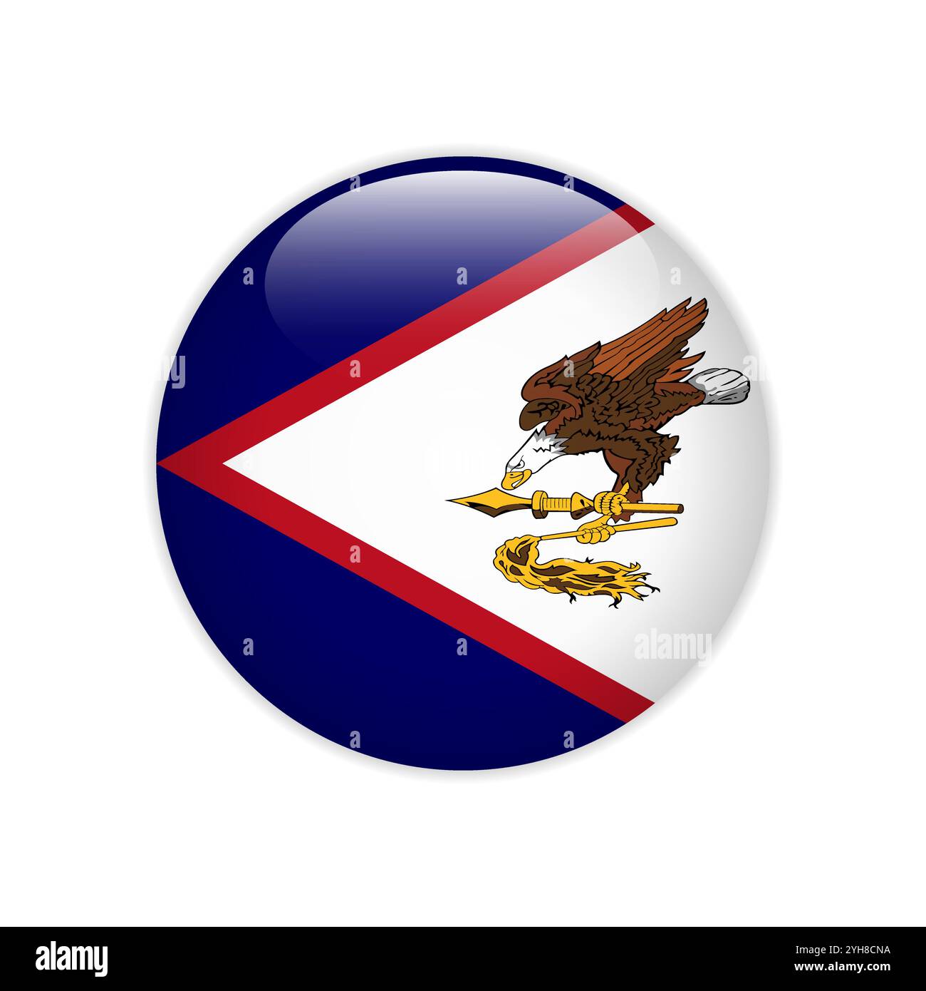 Pulsante bandiera Samoa americane Illustrazione Vettoriale