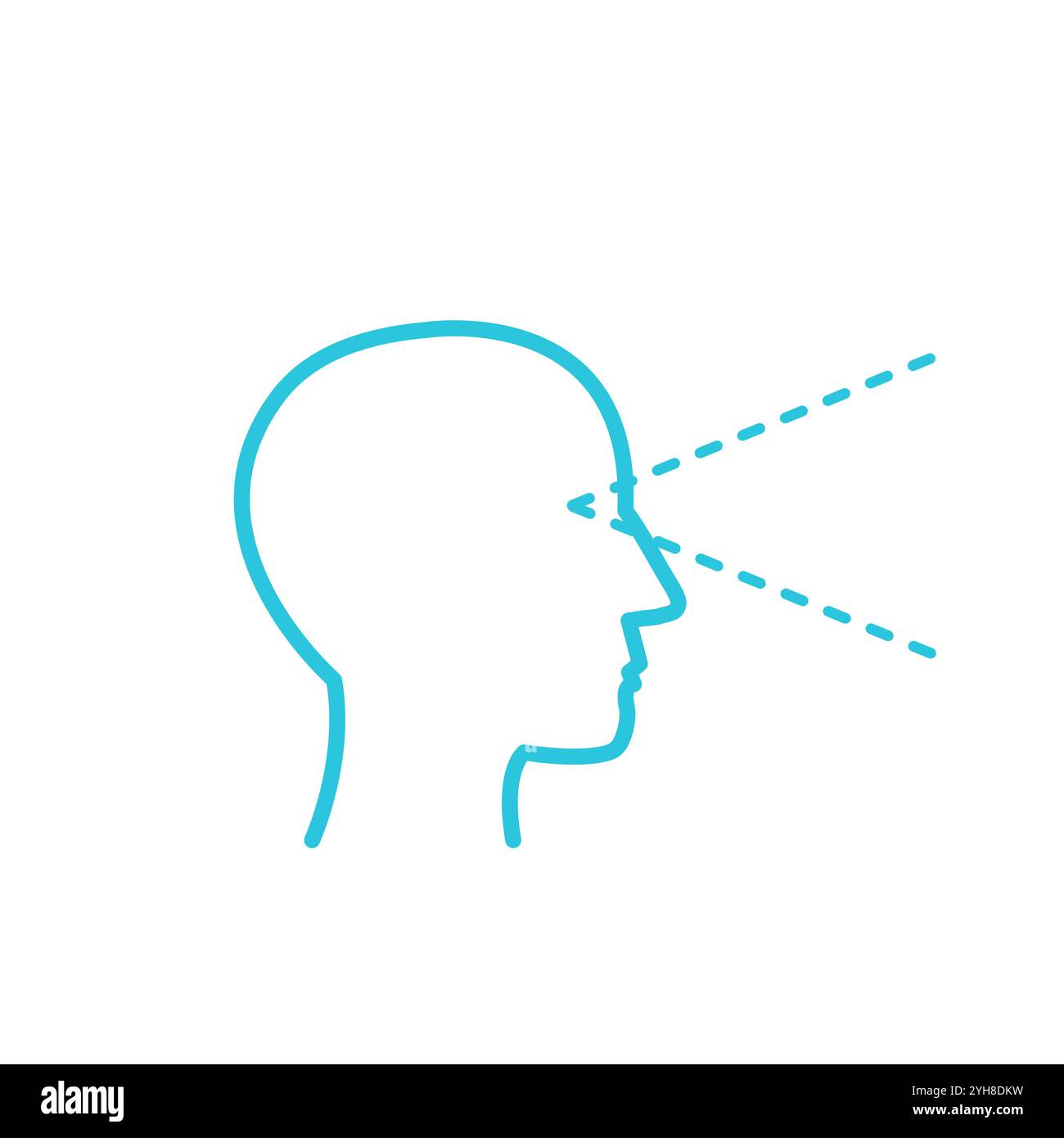 Icona della percezione visiva. Isolato su sfondo bianco. Dal set di icone blu. Illustrazione Vettoriale