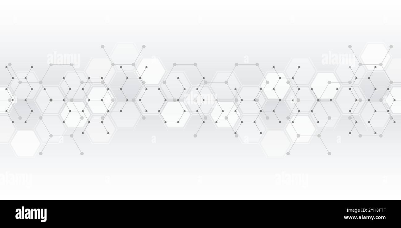 Sfondo astratto ed elemento di design con motivo esagonale e forme geometriche per il disegno Illustrazione Vettoriale