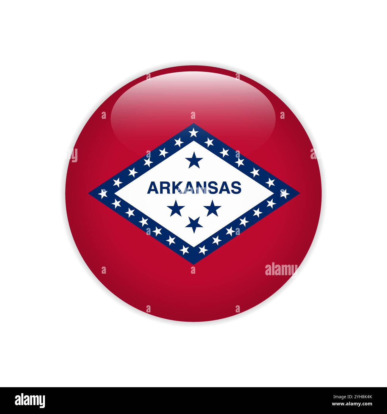 Pulsante bandiera Arkansas Illustrazione Vettoriale