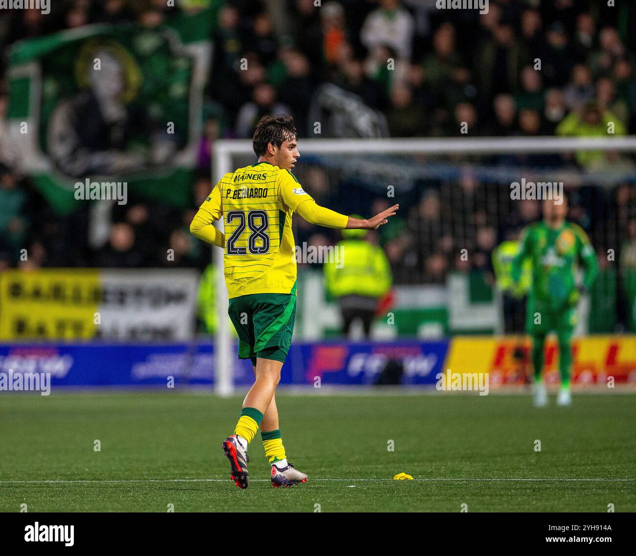 Kilmarnock, Scozia. 10 novembre 2024; Rugby Park, Kilmarnock, Scozia: Scottish Premiership Football, Kilmarnock contro Celtic; Paulo Bernardo del Celtic Credit: Action Plus Sports Images/Alamy Live News Foto Stock