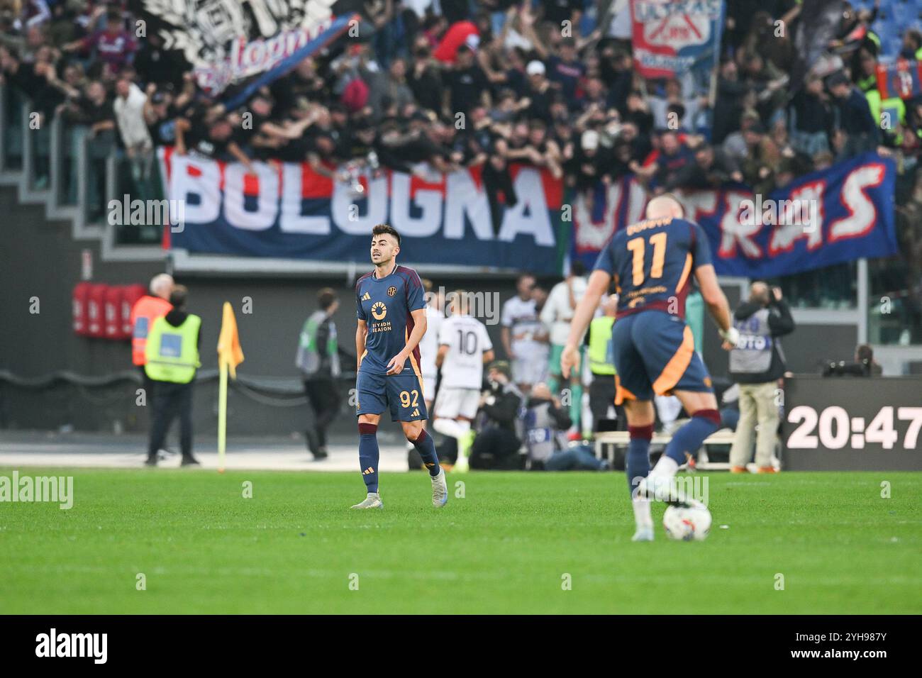 Stadio Olimpico, Roma, Italia. 10 novembre 2024. Calcio di serie A; Roma contro Bologna; Stephan El Shaarawy di AS Roma mostrano la defezione dopo essere rimasto indietro di 2-1 crediti: Action Plus Sports/Alamy Live News Foto Stock