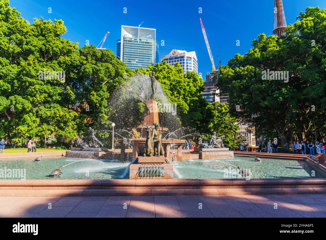 La fontana Archibald a Hyde Park a Sydney, Australia. La fontana fu inaugurata nel 1932. Foto Stock