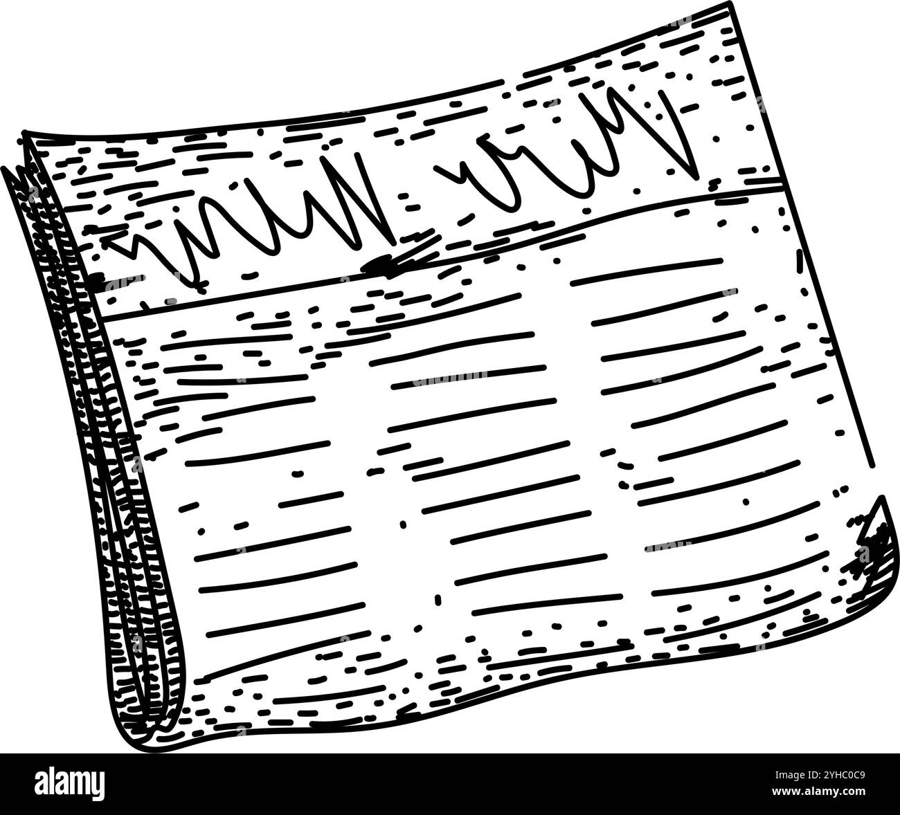 storia vecchio giornale disegnare vettore disegnato a mano Illustrazione Vettoriale
