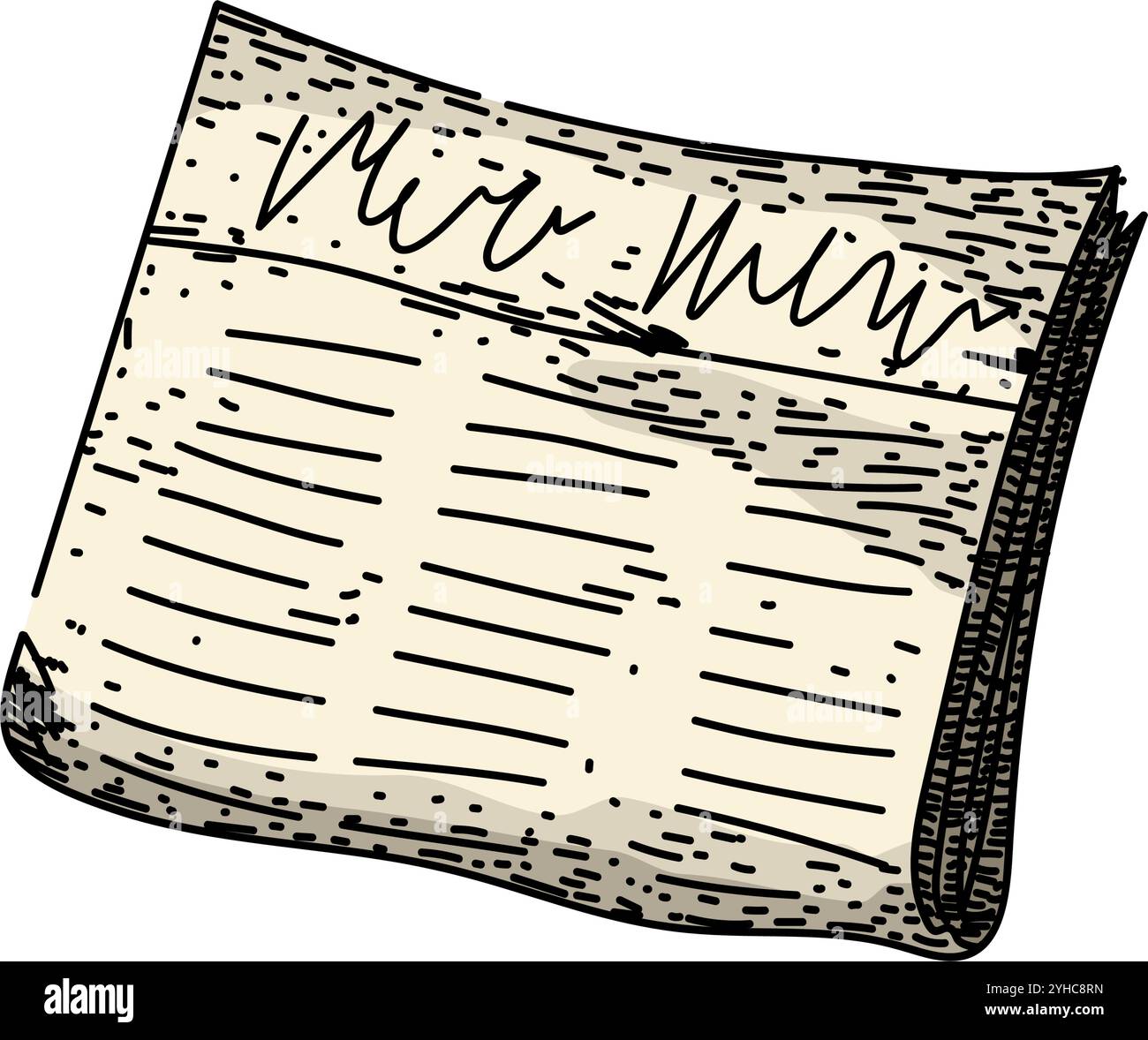 storia vecchio giornale disegnare vettore disegnato a mano Illustrazione Vettoriale