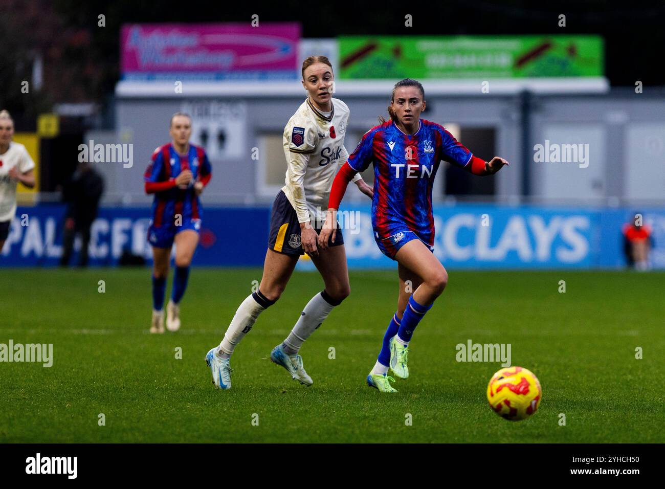 Shanade Hopcroft del Crystal Palace durante la partita di Super League femminile di Barclays tra Crystal Palace e Everton al VBS Community Stadium di Novembe Foto Stock