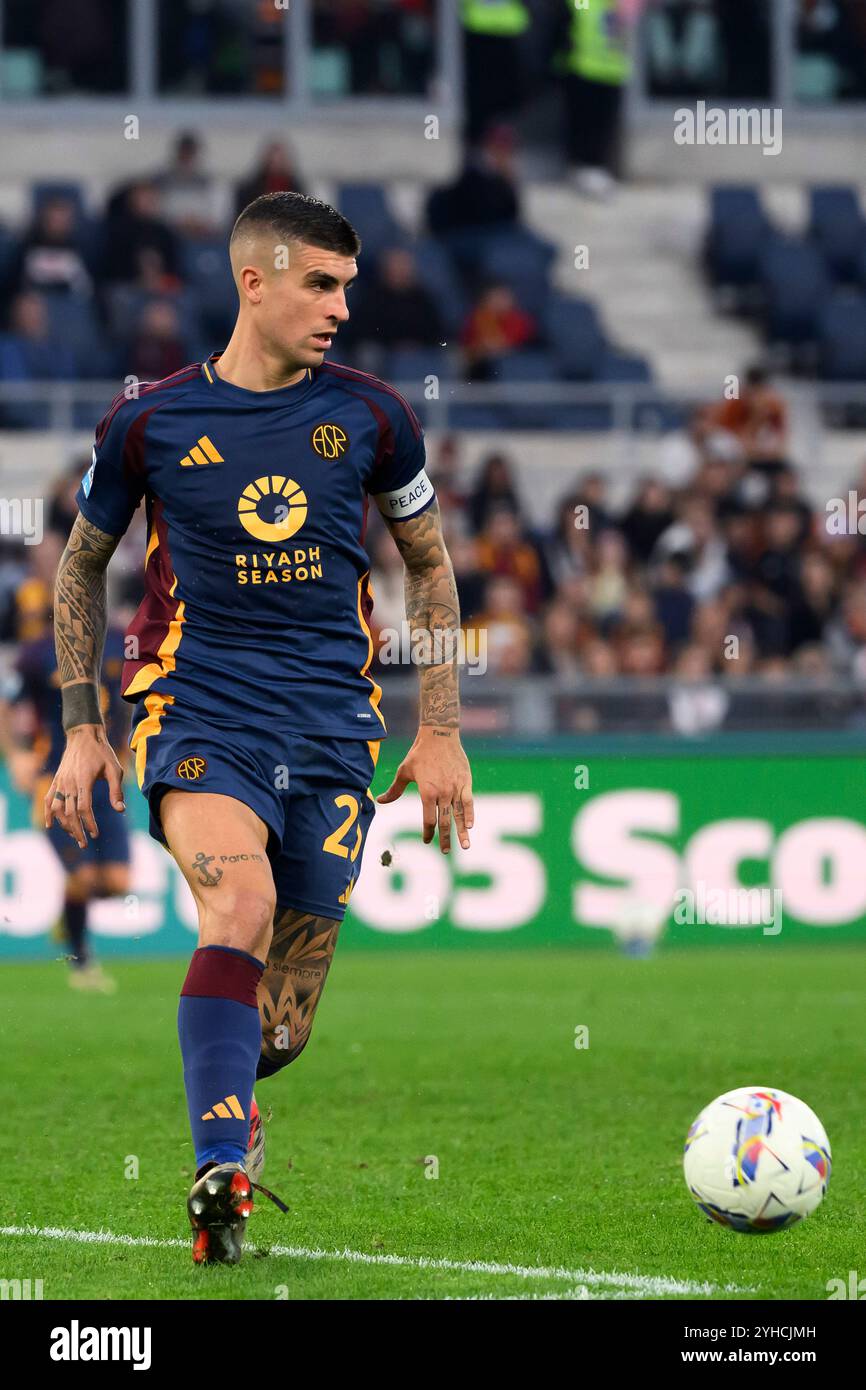 Gianluca Mancini dell'AS Roma durante la partita di serie A tra AS Roma e Bologna FC allo stadio Olimpico di Roma (Italia), 10 novembre 2024. Foto Stock