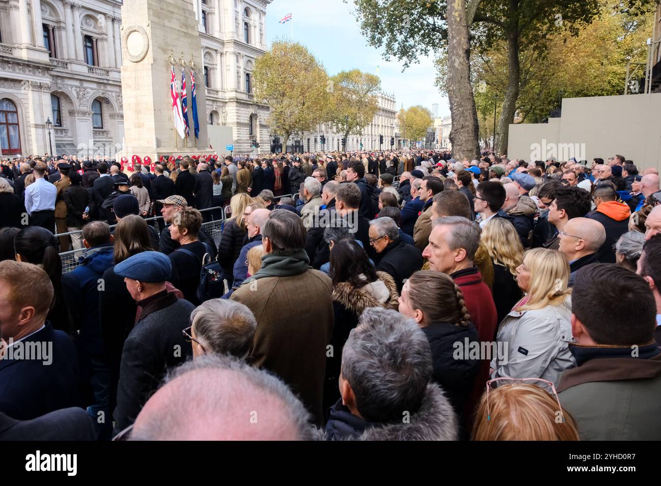 Cenotaph, Londra, Regno Unito. 11 novembre 2024. Il servizio annuale di commemorazione al Cenotafio alle ore 11.00, dell'11 novembre. Crediti: Matthew Chattle/Alamy Live News Foto Stock